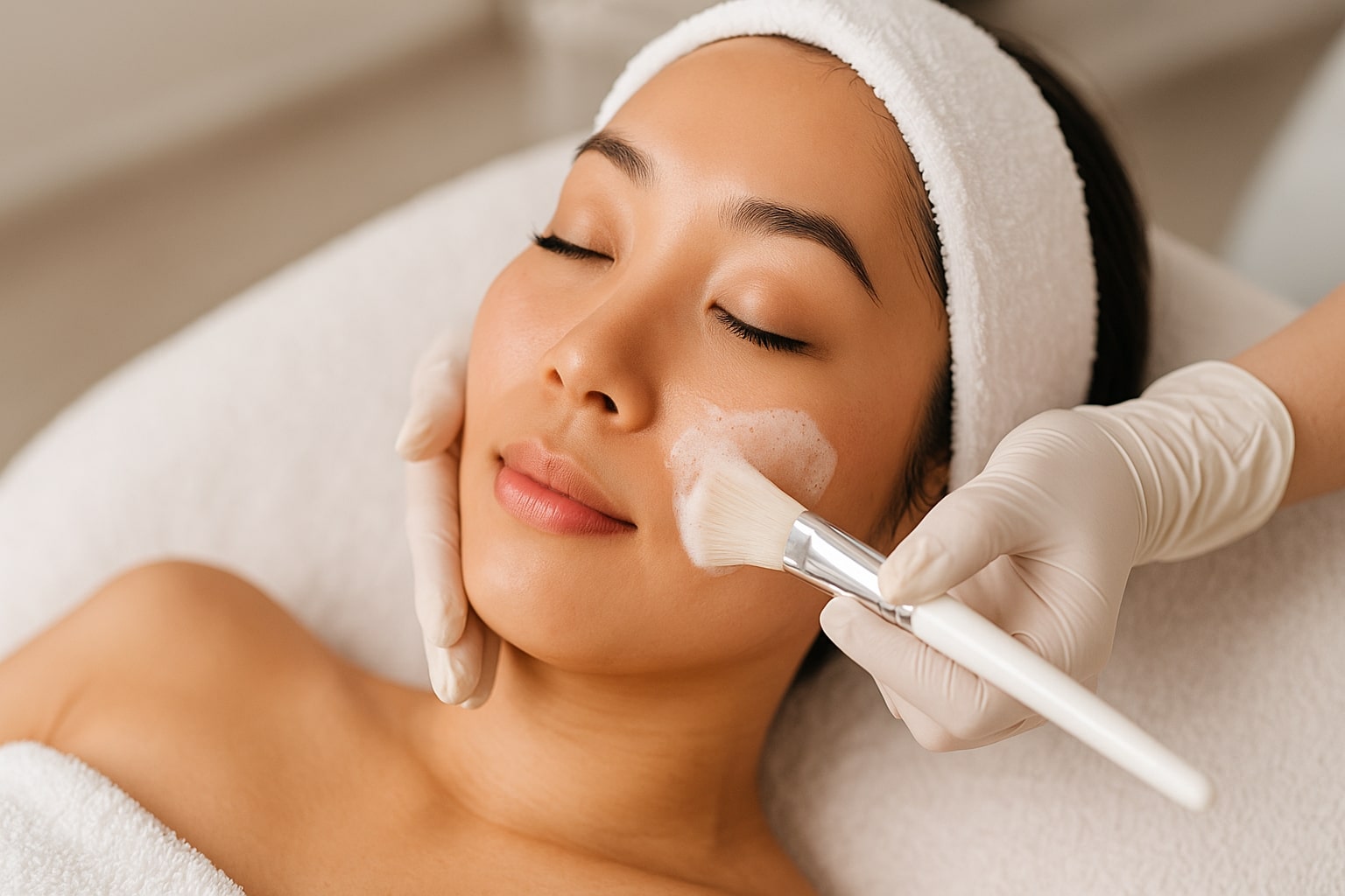 Soin du visage professionnel : peau éclatante et confortable